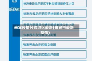 来宾疫情风险地区最新(来宾市最新疫情)