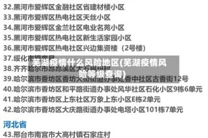 芜湖疫情什么风险地区(芜湖疫情风险等级查询)