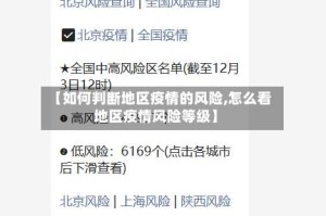 【如何判断地区疫情的风险,怎么看地区疫情风险等级】