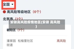 安徽高风险疫情地区(安徽 高风险)