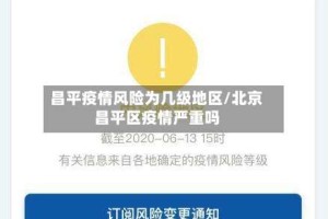 昌平疫情风险为几级地区/北京昌平区疫情严重吗