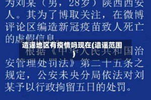 造谣地区有疫情吗现在(造谣范围)