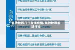 风险地区几日取消疫情/风险地区解除标准