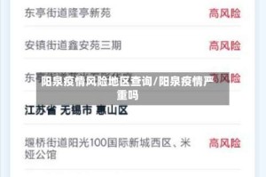 阳泉疫情风险地区查询/阳泉疫情严重吗