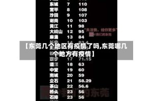 【东莞几个地区有疫情了吗,东莞哪几个地方有疫情】