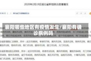 襄阳哪些地区有疫情发生/襄阳有确诊病例吗