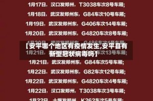 【安平哪个地区有疫情发生,安平县有新型冠状病毒吗】