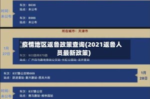 疫情地区返鲁政策查询(2021返鲁人员最新政策)