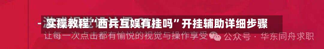 实操教程“西兵互娱有挂吗”开挂辅助详细步骤-第3张图片