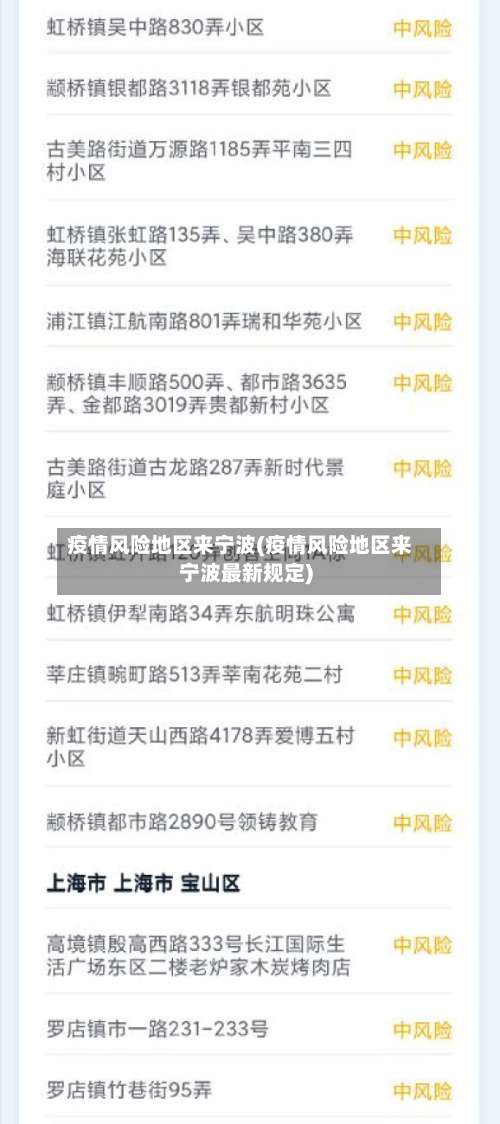 疫情风险地区来宁波(疫情风险地区来宁波最新规定)-第1张图片