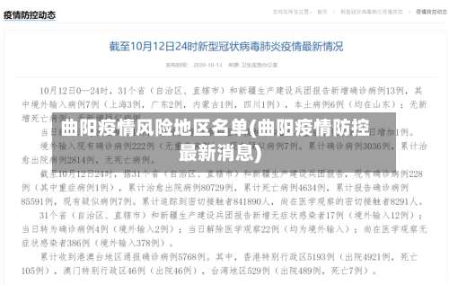 曲阳疫情风险地区名单(曲阳疫情防控最新消息)-第2张图片