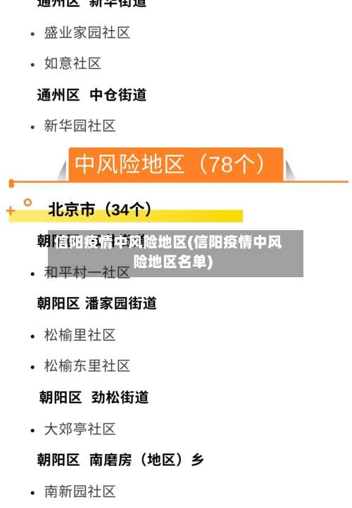 信阳疫情中风险地区(信阳疫情中风险地区名单)-第2张图片