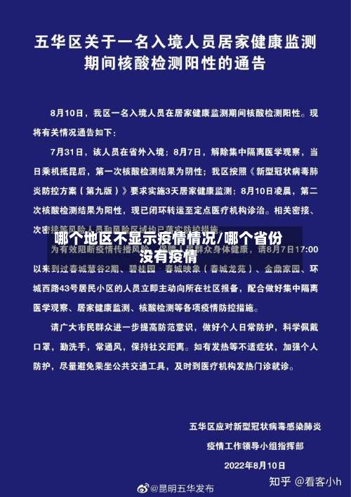 哪个地区不显示疫情情况/哪个省份没有疫情-第2张图片