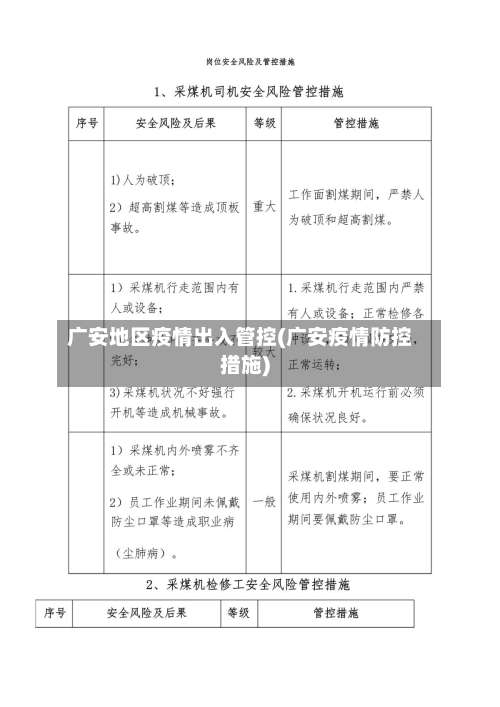 广安地区疫情出入管控(广安疫情防控措施)-第2张图片