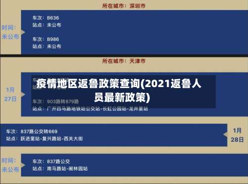 疫情地区返鲁政策查询(2021返鲁人员最新政策)-第1张图片
