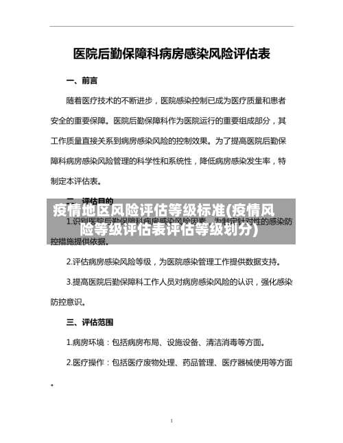 疫情地区风险评估等级标准(疫情风险等级评估表评估等级划分)-第2张图片